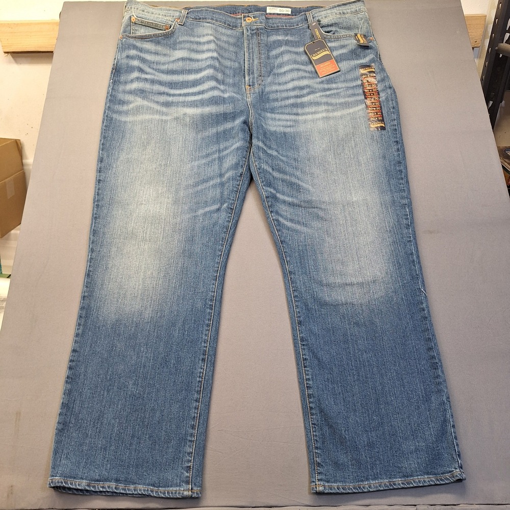 Cremieux Premium Denim Relaxed Fit Jeans Mens 50x30 Medium Wash Stretch 1570